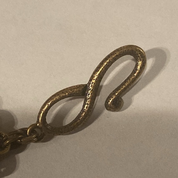 NWOT - Turkish Style Brassy Filigree Heart Design Turquoise & Crystal Bracelet - Picture 11 of 14